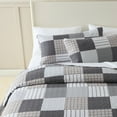 thumbnail image 5 of King Size Quilt Set, Greagle 3-Piece Soft Warm Lightweight Bedspread Machine Washable Summer Quilt Bedding Set with 2-Piece Pillow Shams, Plaid Patchwork Print Quilt Set, 104"x90", 5 of 7