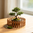 thumbnail image 4 of Rustic Mini Wooden Picket Fence, Decorative Edge Fence, Indoor Outdoor Weatherproof Ornament for Fairy Garden, Bonsai and Craft Projects, 4 of 6