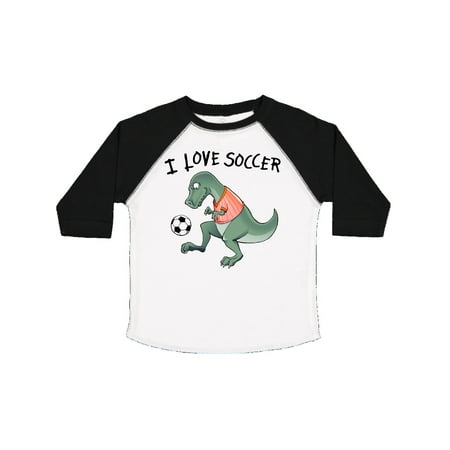 

Inktastic I Love Soccer-Dinosaur in Orange Gift Toddler Boy or Toddler Girl T-Shirt