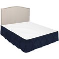 thumbnail image 2 of LINEN SHEETS- Pinch Pleated Bed Skirt, 14" Tailored Drop Pintuck Decorative, Hotel Luxury Bedskirt - 100% Microfiber -Breathable & Smooth-Full/Queen Size-Navy Blue Solid, 2 of 5
