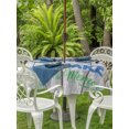 thumbnail image 4 of Outdoor Tablecloth with Umbrella Hole Zipper Colorful Spoon Knife Kitchen Round Tablecloth 54" Waterproof Outside Table Cloth Rustic Grey Wooden Patio Table Cover Tablecloths for Picnic Party, 4 of 8