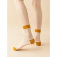 thumbnail image 3 of YooGuoGuo Women's 6 Pairs Sheer Mesh Floral Print Socks Transparent Soft Crew Socks, 3 of 3