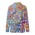 thumbnail image 6 of Women's Long Sleeve Quarter Zip Tennis Tshirts Trendy Floral Printed V Neck Workout Tops Ladies Running Yoga Gym Fitness Graphic Tees Multicolour02 L, 6 of 6
