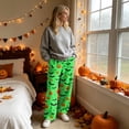 thumbnail image 4 of BFRGSIJ Halloween Lounge Pants for Women Soft Fleece Baggy Wide Leg Sleep Pajamas Spooky Season Festive Casual Fall Sleepwear M, 4 of 7