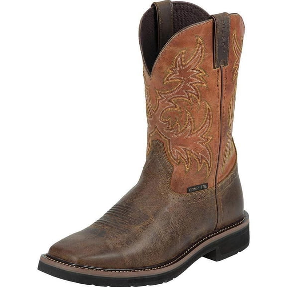 Justin Original Work Boots Men's Stampede Square Toe Composite Work Boot