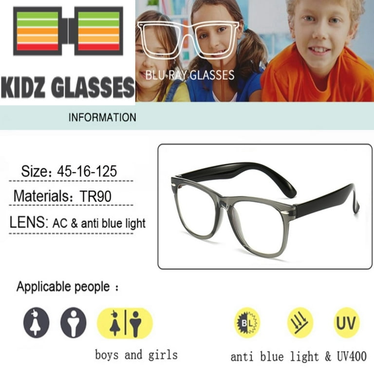 Kids Computer Blue Light Blocking Glasses Unisex Children 3-12