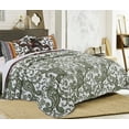 thumbnail image 5 of Global Trends Olivia Velvet-Embellished Cotton Quilt Set Featuring Boho Paisleys, 3-Piece Full/Queen, 5 of 6