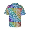 thumbnail image 3 of Daiia Rainbow Glitter Hawaiian Shirt for Men Gentle Cotton Regular Short Sleeve Casual-3X-Large, 3 of 9