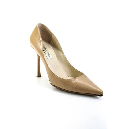 

Pre-owned|Jimmy Choo Womens Stiletto Pointed Toe Empire Pumps Brown Leather Size 39.5