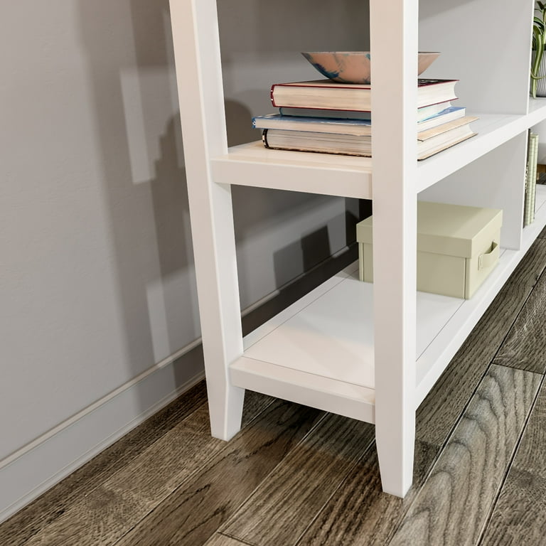 New Ridge Home Goods 2 tier Low Traditional Wooden Bookcase in White