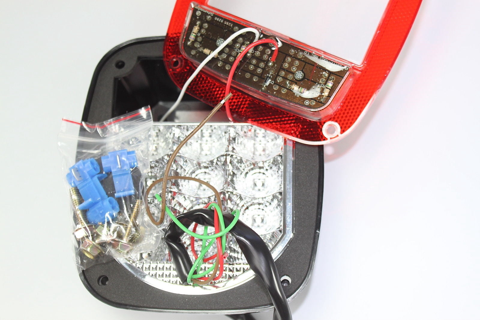Bright Clear Lens Red Jeep TJ CJ YJ JK Replacement Stop Brake Turn Tail Lights with LED Illuminator on Left (Truck Trailer Boat) 25117L-C