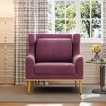 thumbnail image 4 of 32" Velvet Small Loveseat Couch, 2 Seater Sofa with Curved Armrests, Comfortable Loveseat with Sturdy Frame for Living Room, Purple, 4 of 9