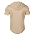 thumbnail image 4 of Fashion YLSDY Mens Shirts Hoodies for Men Short Sleeve Quarter Zip Hoodie Lightweight Oversized Hooded Tshirts with Pocket Khaki XL, 4 of 5