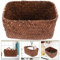 LEDMOMO 1Set Large Storage Basket Storage Baskets Wicker Synthetic Material Orange Living Room