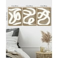 thumbnail image 3 of SHENIFY Mid-Century Duotone Minimal Dark Brush Stroke Boho Abstract Wall Art Neutral Modern Minimalist Painting Decorative Artwork 11x14in3pcs Natural Framed, 3 of 5