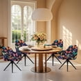 thumbnail image 4 of Whosucclay Colorful Butterfly Leaf Print Swivel Armchair Accent Dining Chair Cover for Office, Stretch Curved Back Chair Covers Removable Curved Back Armrests Chair Protector for Party, Banquet, 4 of 7