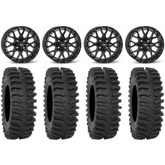 ITP Hurricane 15" Wheels Black 33" XT400 Tires Can-Am Commander Maverick Renegade Outlander Defender