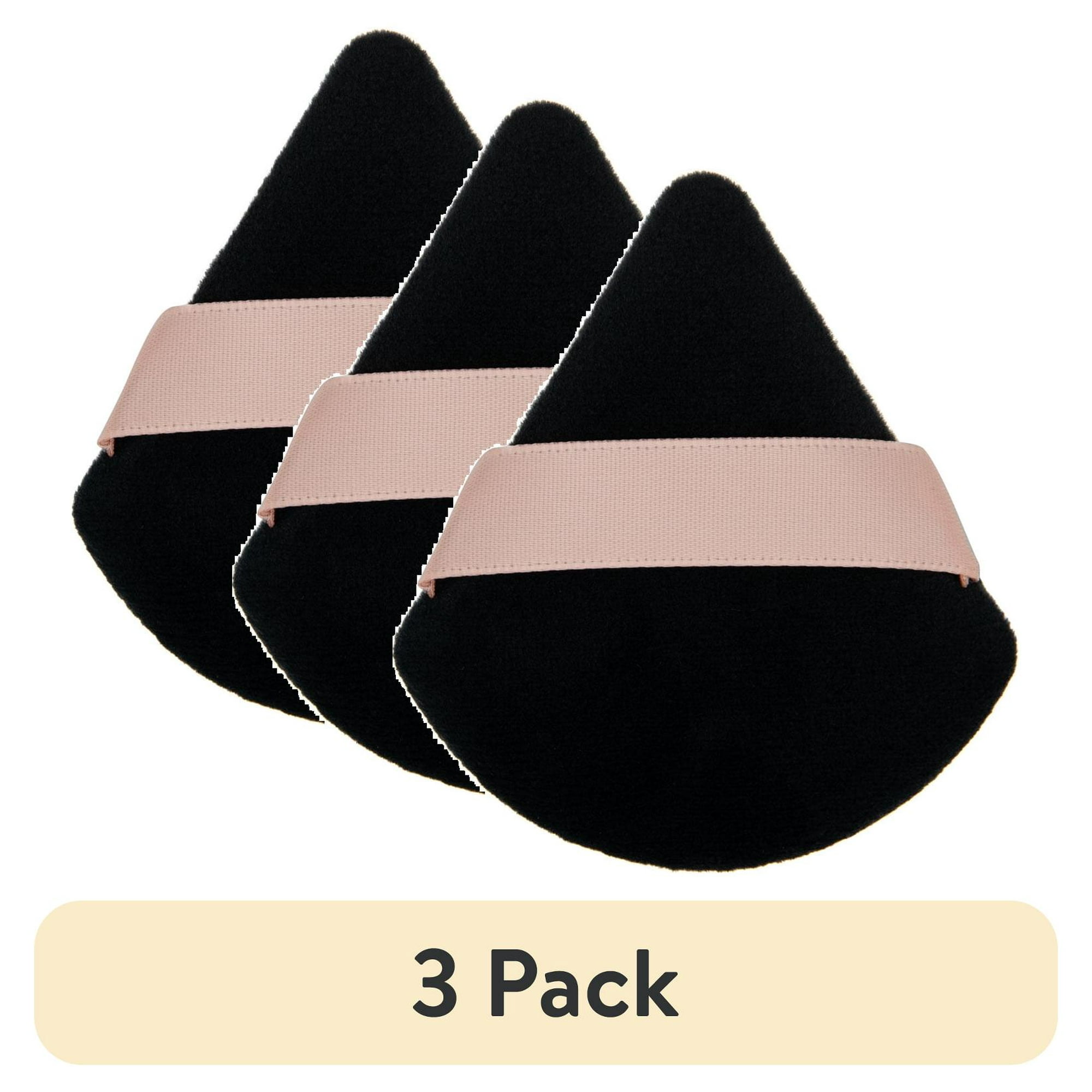 (3 pack) Equate Ultra Soft Precision Powder Puffs for Loose and Pressed Makeup 2 Count Black