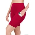 thumbnail image 2 of Zenana Women & Plus Workout Yoga Running Compression Exercise Biker Shorts with Side Pockets, 2 of 4