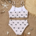 thumbnail image 6 of Byoo Big Girls UPF 50+ 2-Piece Bikini Set Smocked Bow Print Quick Dry Swimwear At Beach Pool,White, 6 of 6