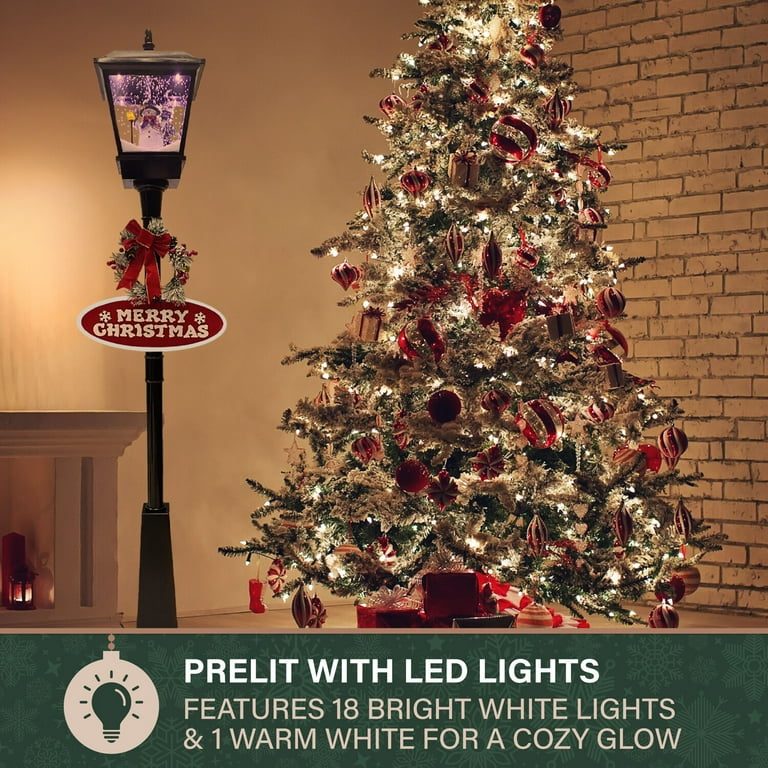 Fraser Hill Farm Snowman Christmas Lantern, 71-in, Black