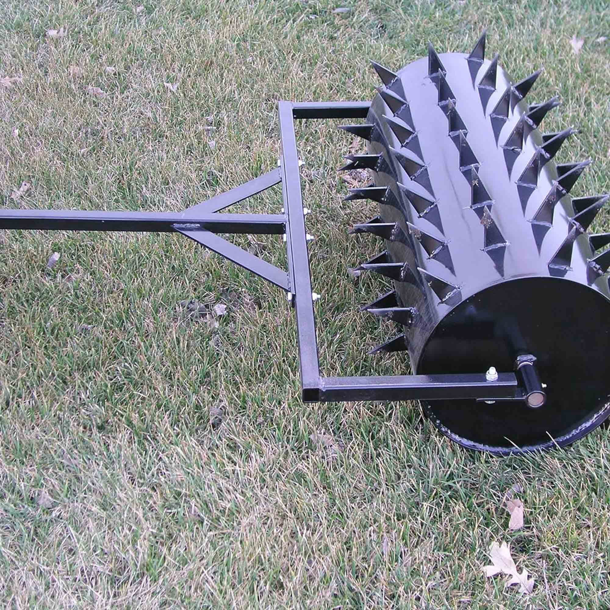 Yard Tuff 48 Inch Wide Drum Spike Aerator with Pin Style Hitch, Black