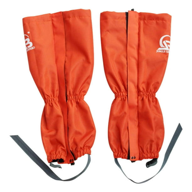 Polainas para la nieve, protección impermeable para piernas, para esquiar, caminar y escalar. Naranja