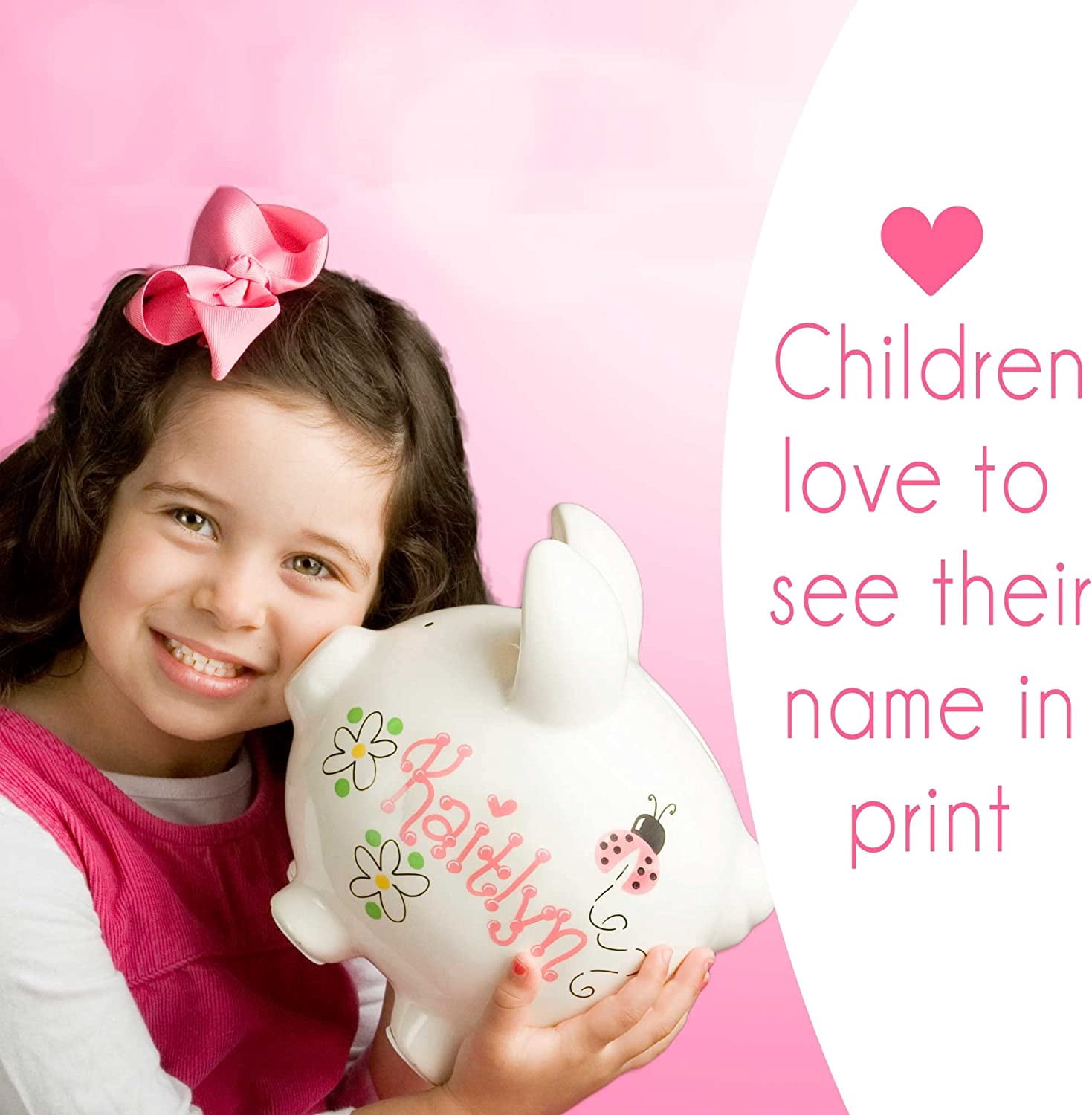 Personalized Hand Painted Rosie Posie Piggy Bank