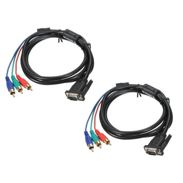 Uxcell VGA to RCA Cable, 1.5M/5ft Adapter Cable 3RCA to VGA Cable for Computer TV, Pack of 2