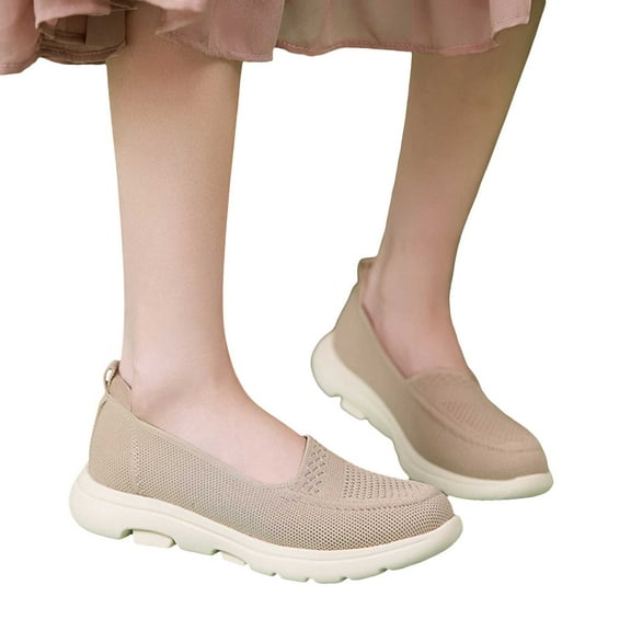 Orthopedic Slip on Walking Shoes for Women Spring Fall Lightweight Breathable Arch Support Platform Wedges Non Slip Work Loafers