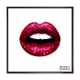 thumbnail image 1 of Designart Sexy Red Woman Lips FLOAT FRAME WALL ART, 1 of 4