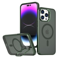 Casetego Magnetic Ring Stand for iPhone 14 Pro Max Case,Compatible with MagSafe Military-Grade with 360°Rotatable,Shockproof & Scratch-Resistant Phone Protective Cover,Dark Green