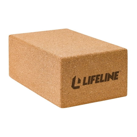 Lifeline Fitness Cork Yoga Block - Sustainable Home Gym Workout Equipment for Yoga, Pilates and General Fitness - Supportive and Durable - 3.5” X 5.5” x 9”