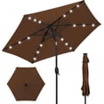 thumbnail image 1 of JJUN 7.5ft Outdoor Solar Patio Umbrella for Deck, Pool w/Tilt, Crank, LED Lights, 1 of 8