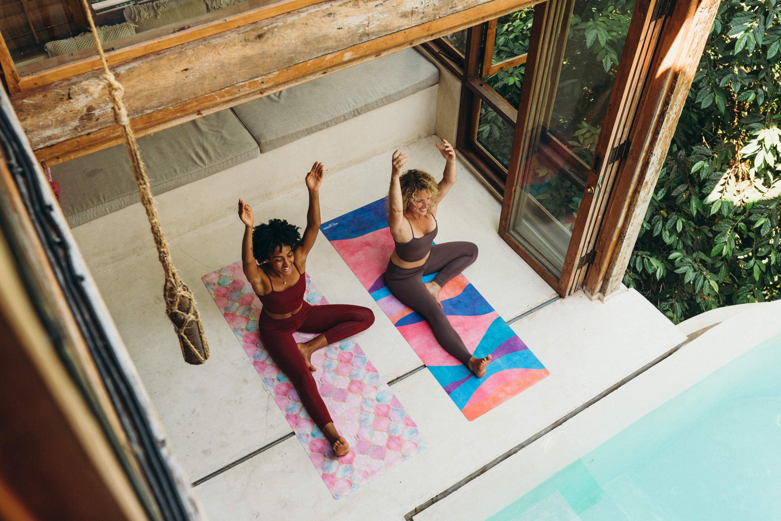 Combo 3.5 Yoga Mat 2 in 1 Hot Power Bikram Ashtanga Sweat Carry Strap MEXICANA