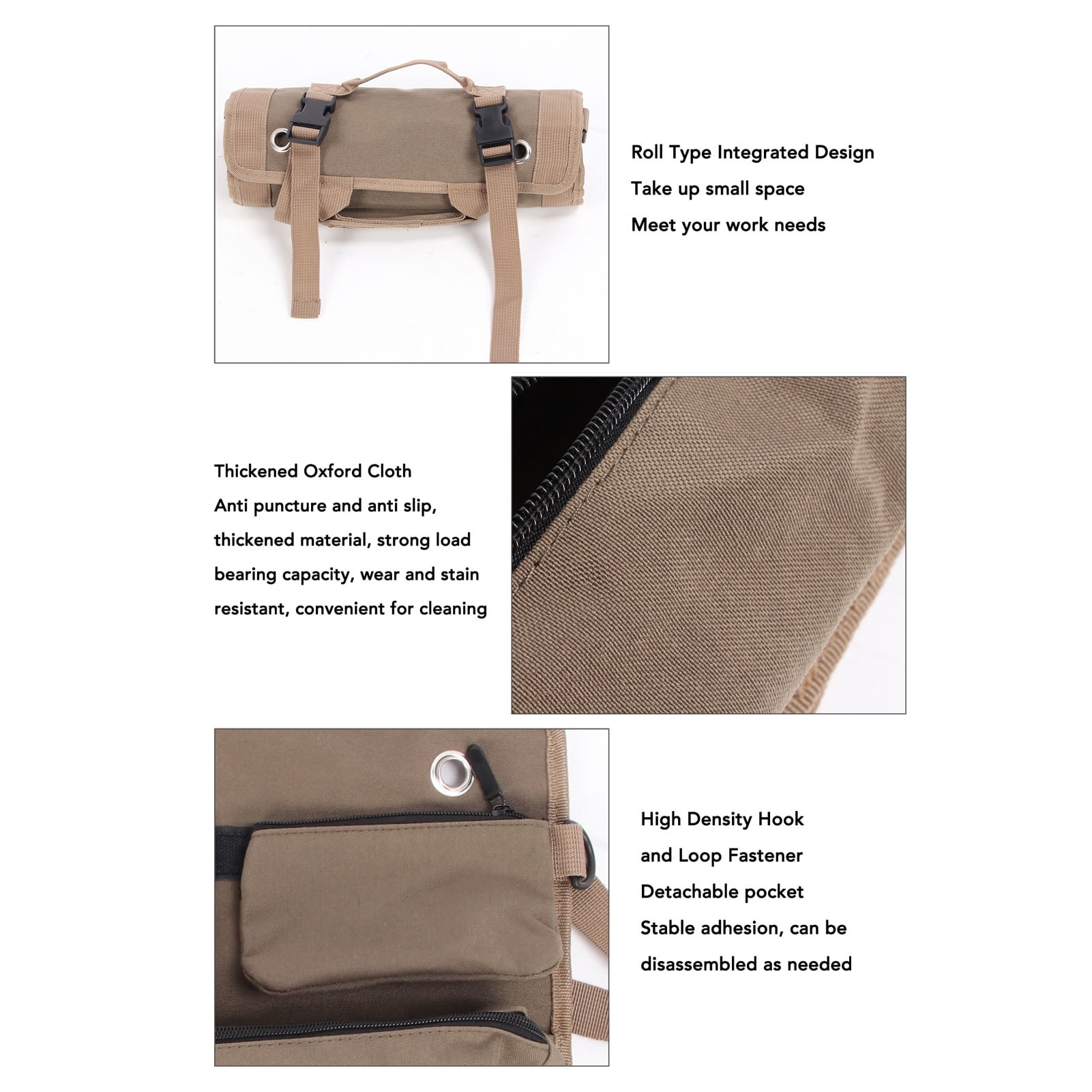 YAHHU Roll Tool Bag Multi Functional Oxford Cloth Heavy Duty Portable Roll Up Tool Pouch Organizer 15.75 inches / 40 cm