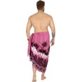 thumbnail image 3 of HAPPY BAY Men's Pareo Swim Trunk Vacation Sarong Beach Wrap One Size Taffy, Palm Tree Summer Vacation Party, 3 of 5