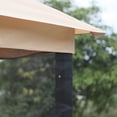 thumbnail image 3 of 3-Seat Patio Swing Chair, Outdoor Gazebo Swing with Double Tier Canopy, Mesh Sidewalls, Cushioned Seat and Pillows, Beige, 3 of 5