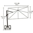 thumbnail image 3 of hometrends 10 ft. Square Solar LED Offset Umbrella & Base, 3 of 9