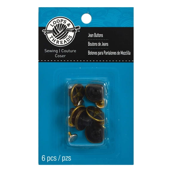 12 Packs: 6 ct. (72 total) Soldier's Cross Jean Buttons by Loops & Threadsâ„¢