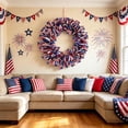 thumbnail image 5 of 15.7in Independence Day Striped Garland Red White Blue Decorative Banner For Holiday Front Door Wall Party, 5 of 6