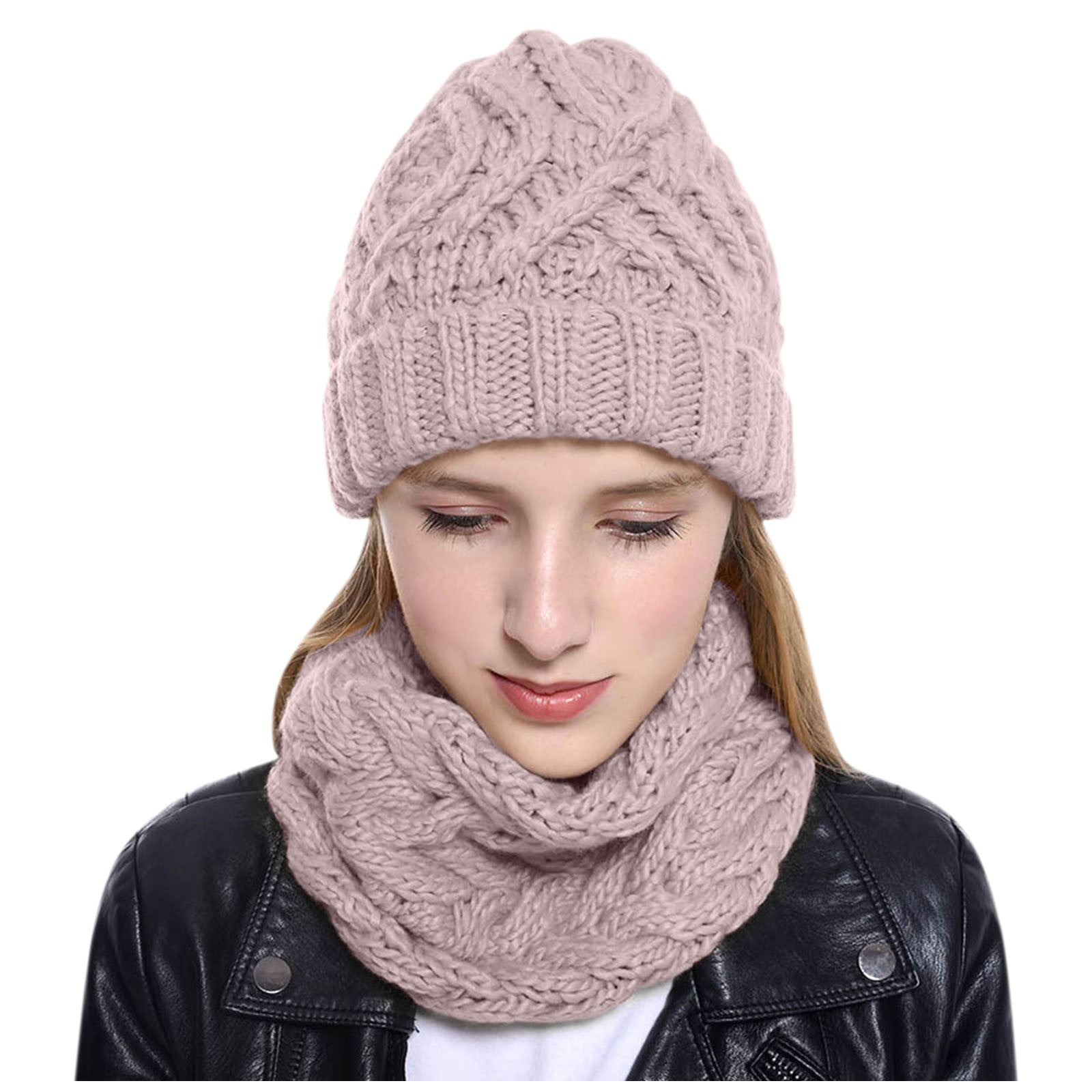 Girl wearing winter hat deals