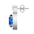 thumbnail image 2 of 0.35 Carat 8x6MM Oval Created Sapphire and Diamond Surrounded Earrings In 10k White Gold, 2 of 6