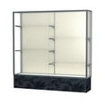 thumbnail image 7 of Waddell 573MB-SN-BM Monarch 72 x 72 x 16 in. Black Marble Base Lighted Floor Display Case, Mirror Back - Satin, 7 of 7