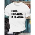 thumbnail image 1 of Camiseta creativa con estampado gráfico "No puedo, tengo planes en el garaje" para hombre, informal, de manga corta y cuello redondo, ideal para verano y exteriores, para adultos, hombres, mujeres, ad, 1 of 6