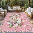 thumbnail image 2 of Pink Orchid Flowers Outdoor Rug for Patio/Deck/Porch, Non-Slip Large Area Rug 4 x 6 Ft, Vintage Floral Leaves Plants Spring Indoor Outdoor Rugs Washable Area Rugs, Camping Rug Carpet Runner, 2 of 8