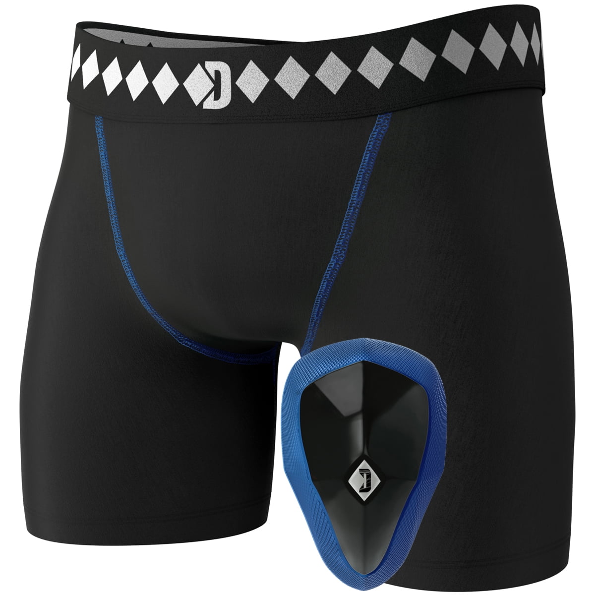 Diamond MMA Compression Shorts with Built In 4Strap Jock with Cup Large