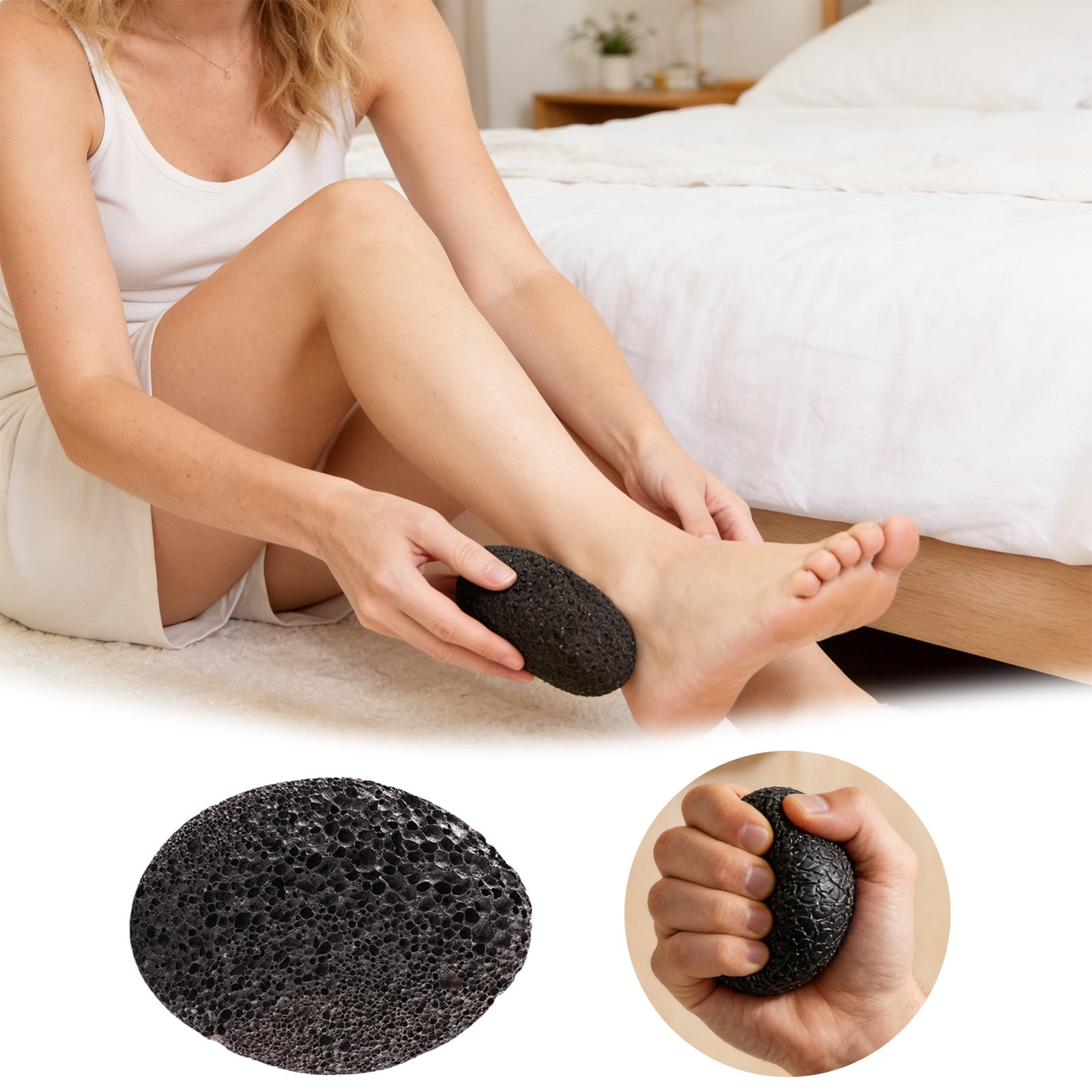 5pcs Callus Remover & Exfoliator for Feet and Hands - Hard Skin Scrubber Pumice Tool for Smooth Heels and Palms(Black)
