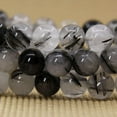 thumbnail image 4 of Natural A Grade Black Rutilated Quartz Crystal Gemstone 8mm Round Beads Stretch Bracelet 7" Unisex, 4 of 5
