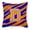 Blue Orange, variant on Letter D Initial Tiger Stripe - Black Gold Fabric Decorative Pillow